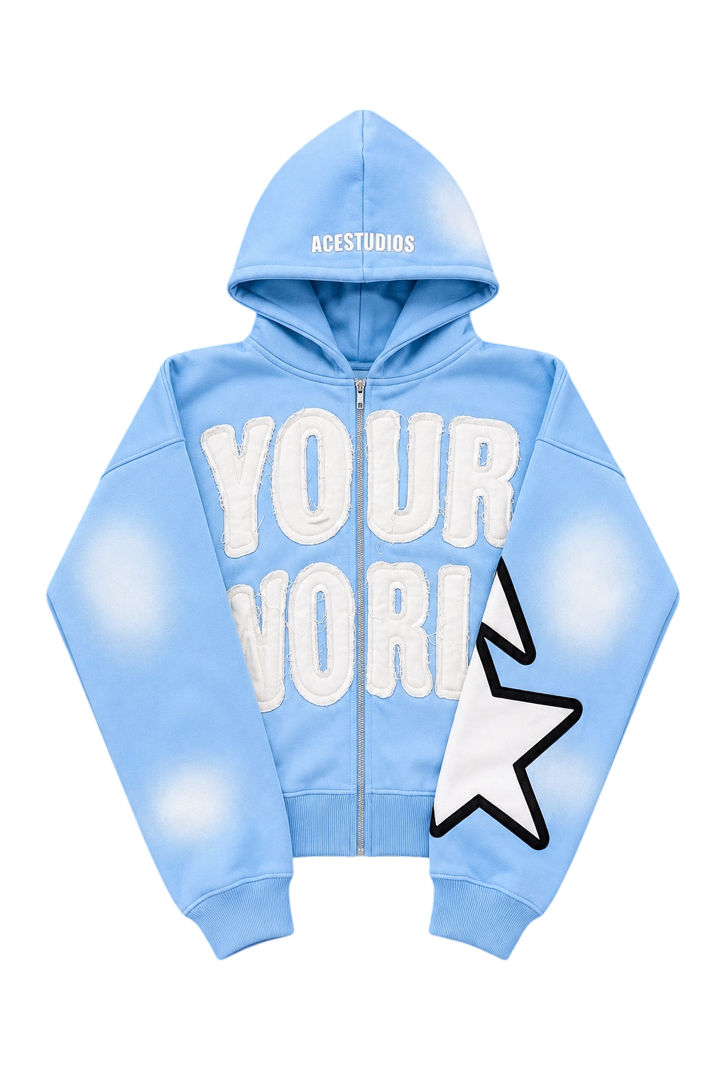 "UR WRLD" Zip-Up BLUE