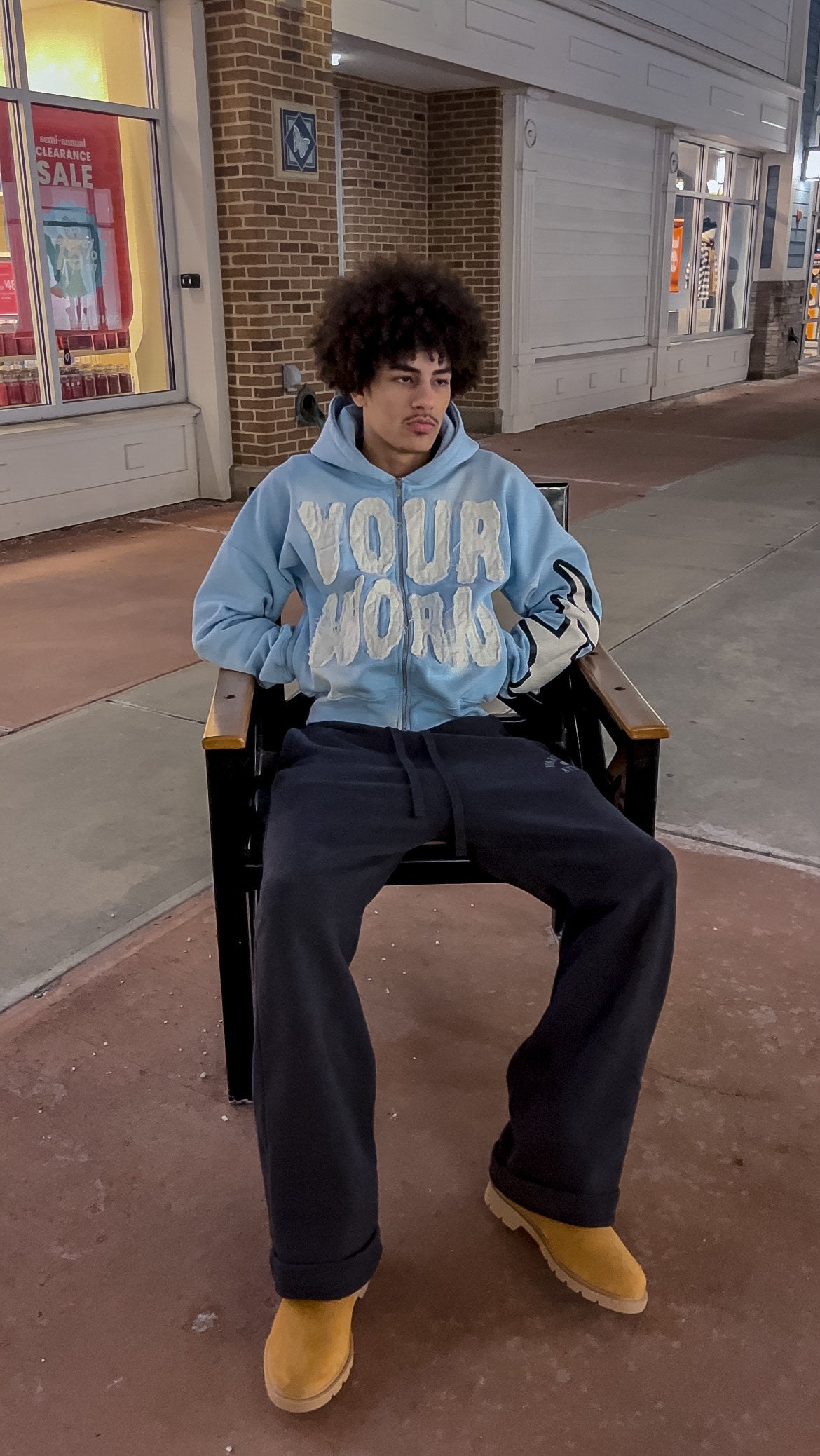 "UR WRLD" Zip-Up BLUE