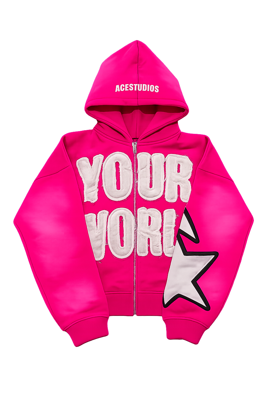 "UR WRLD" Zip-Up PINK
