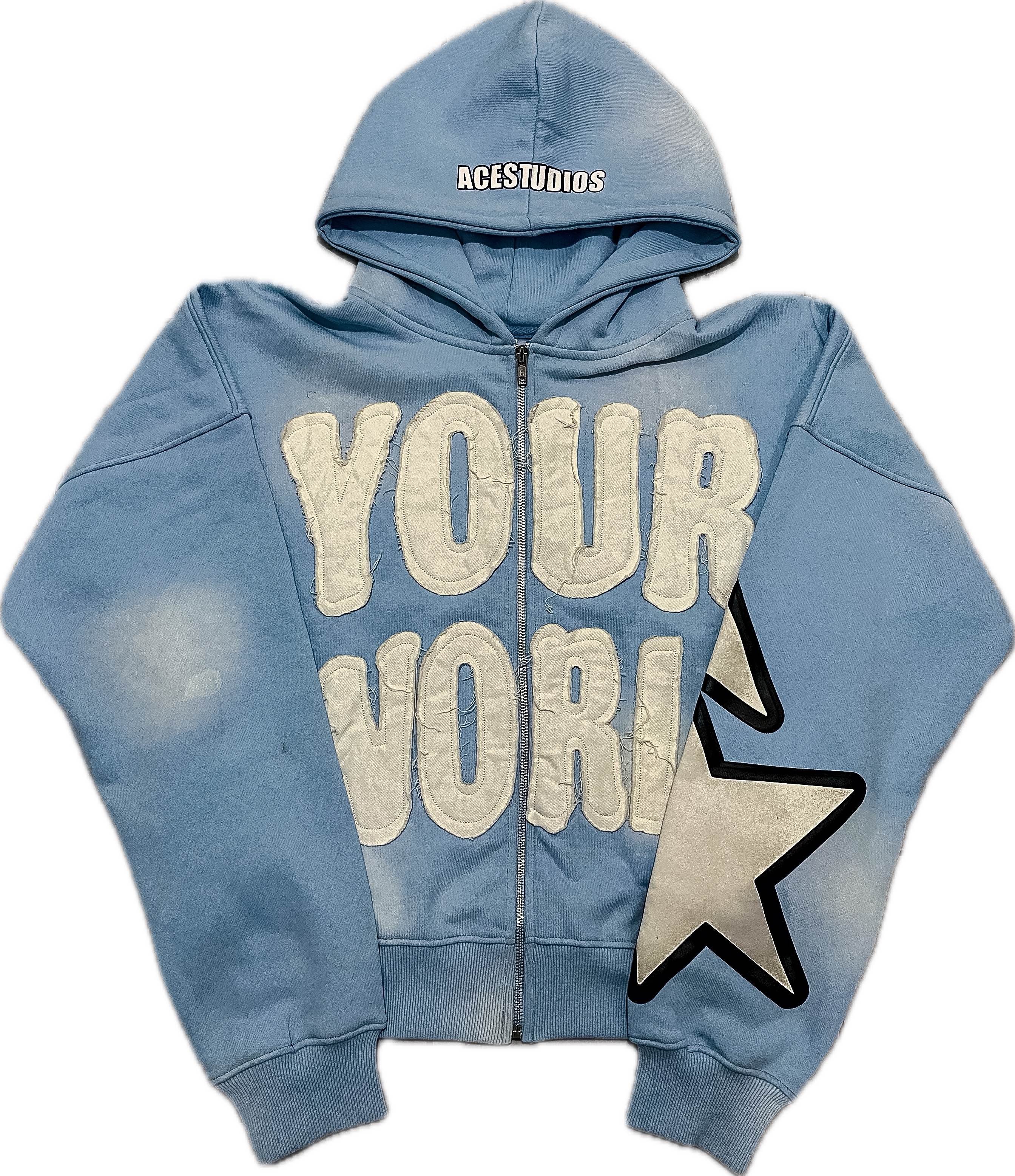 "UR WRLD" Zip-Up BLUE